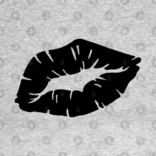 Beautiful Black Lipstick Kiss Isolated by taiche